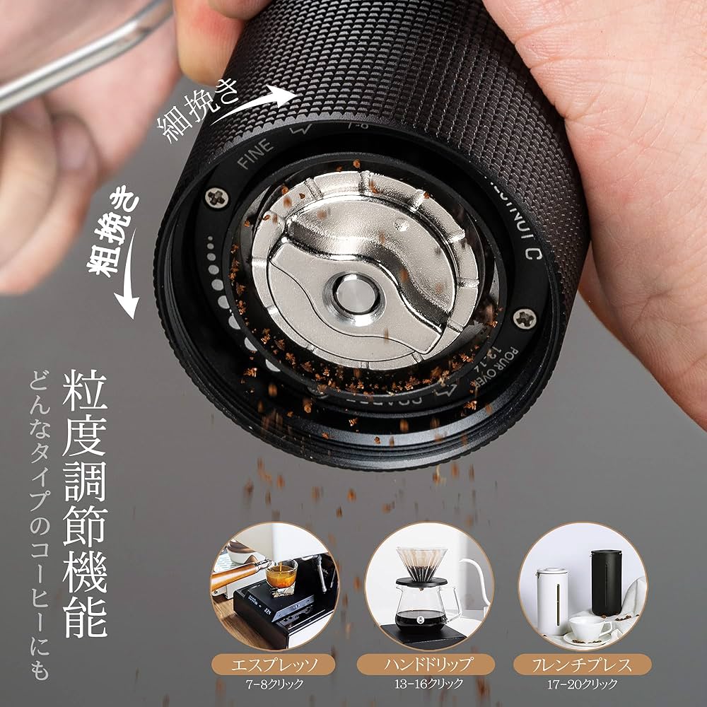タイムモア TIMEMORE 栗子C3 手挽きコーヒーミル 手動式 ブラック 81vSEvNRZ3L._UF1000,1000_QL80_.jpg